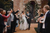 Bride and groom leaving church with confetti