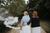 two brides in bride denim jackets
