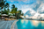 maldives hotel pool with grey deck