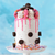 Pink chocolate wedding confetti oreo drip cake idea