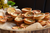 mini quiche pies in decorative wooden bowl