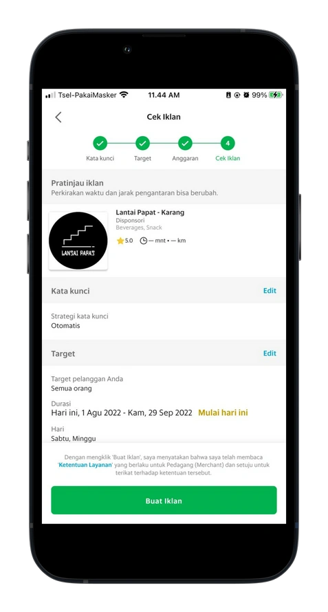Munculkan Resto di Posisi #1 Dalam Pencarian pada Iklan Tulisan (Ad Manager)