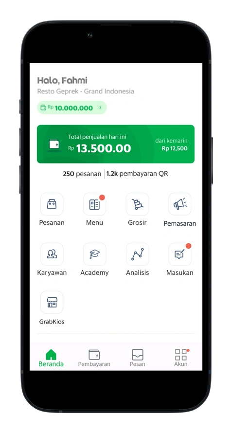 Cara mengatur stok penjualan di Aplikasi GrabMerchant