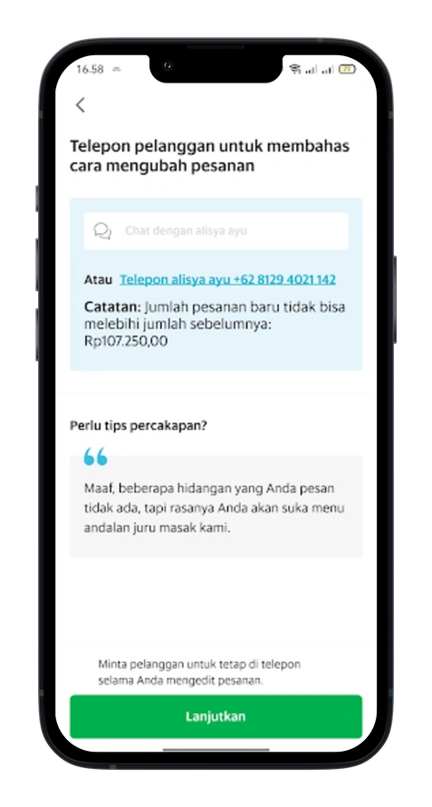 Cara mengubah atau membatalkan pesanan