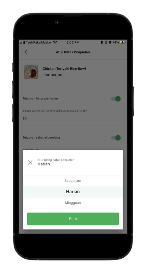 Cara mengatur stok penjualan di Aplikasi GrabMerchant