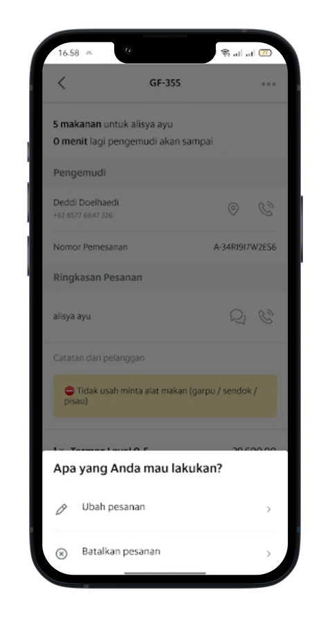 Cara mengubah atau membatalkan pesanan