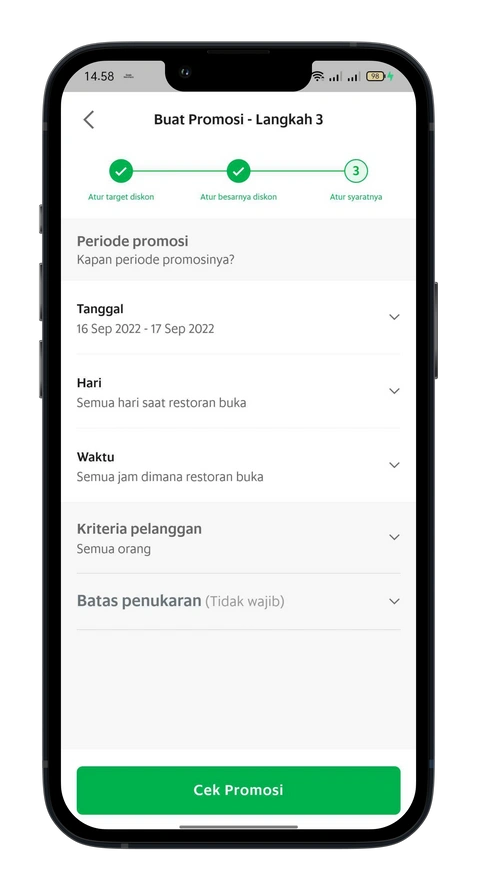 Mengatur promosi di aplikasi GrabMerchant