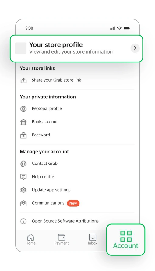 Set up or edit your store profile, with just a few taps