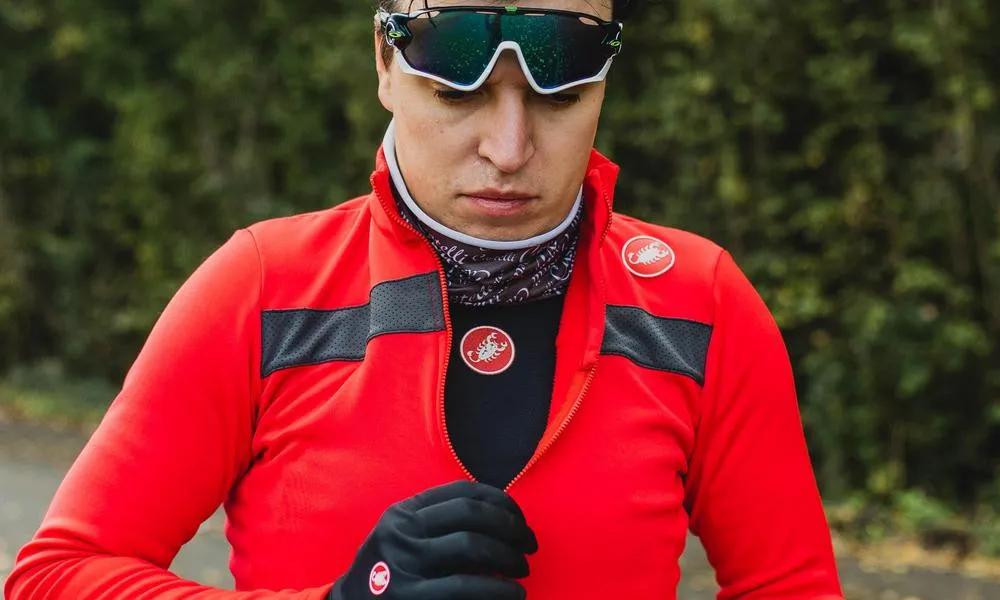 Road rider with long sleave castelli base layer