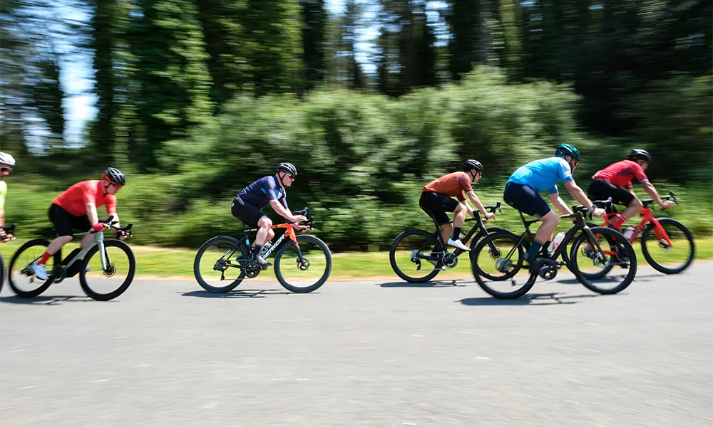 road bikes ridden past at high speed