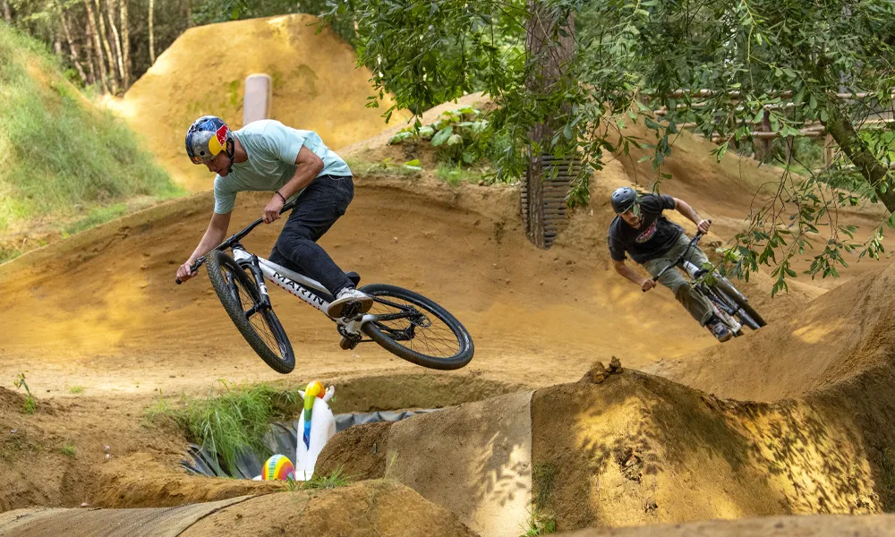 Riders on Marin Alcatraz jump bikes ride dirt jump trails