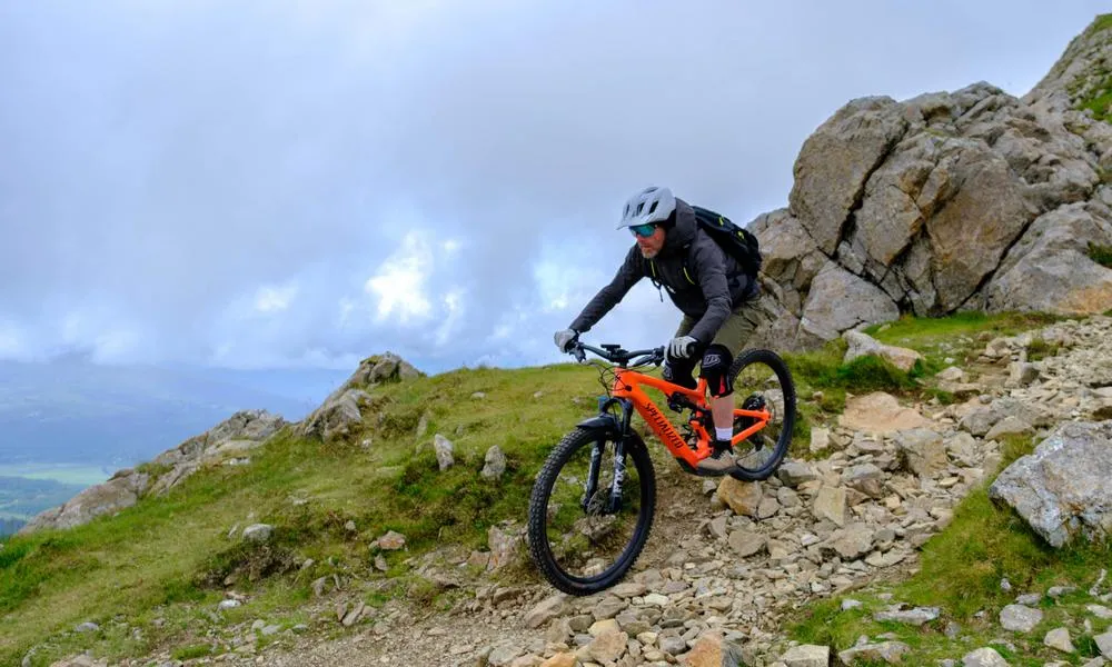 Descending a mountain riding specialized wearing tifosi eyewear glasses