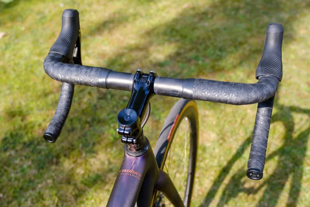 a close up of road bike handlebar tape