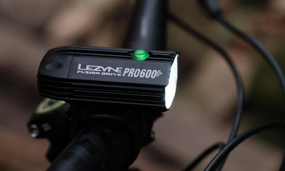 Lezyne bike light on a mountain bike - fusion drive 600