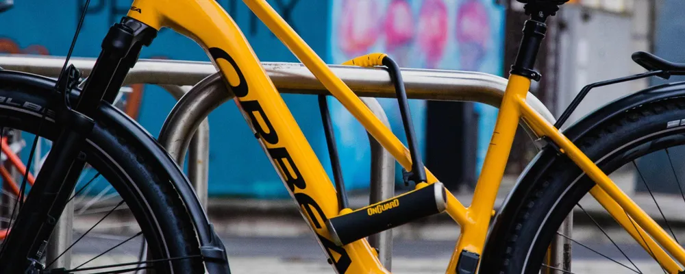 e-bike locked with a D lock