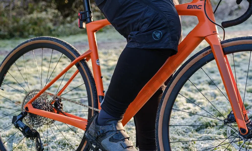 orange bmc in winter frost