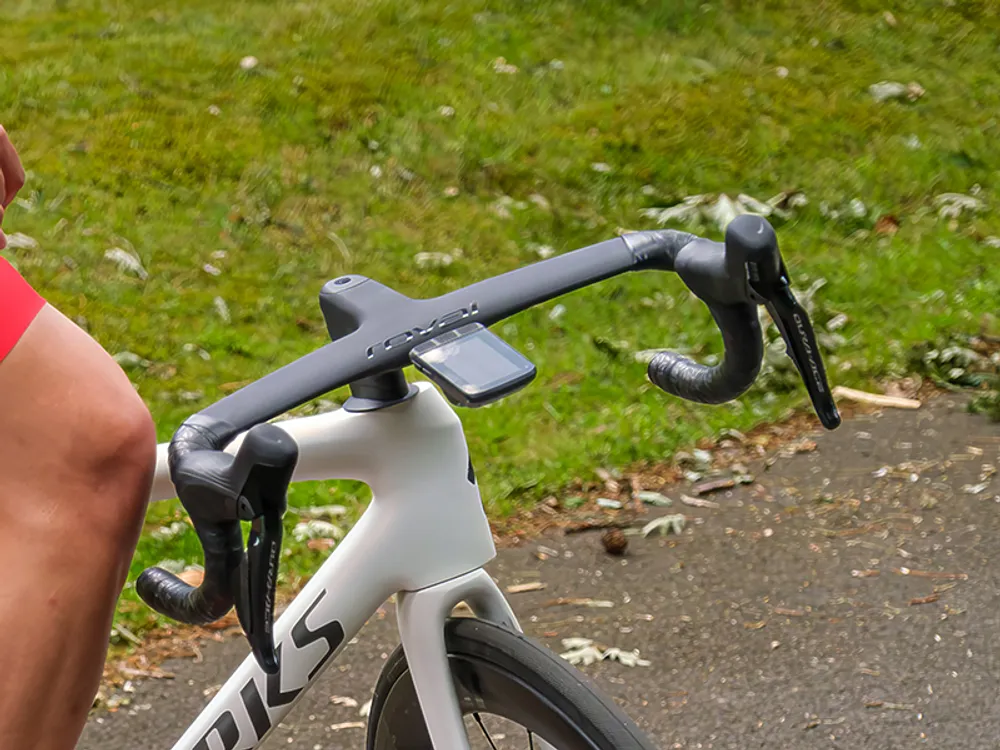 close up of road bike handlebars