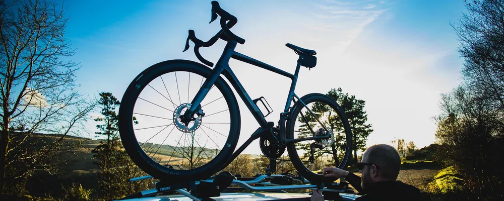 road bike on a car