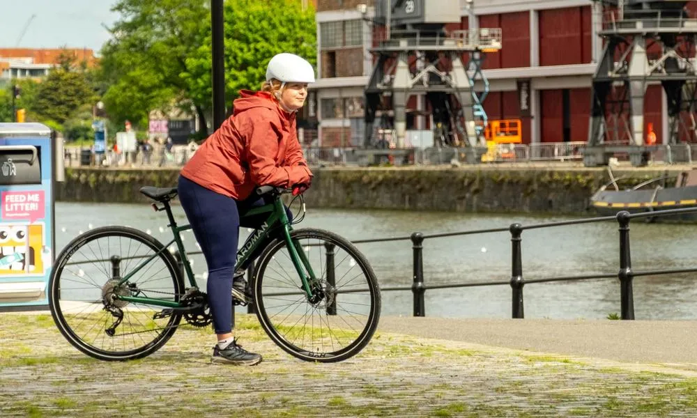 resting on a hybrid bike