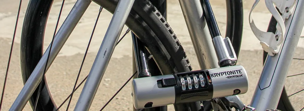 Combination D lock on bike