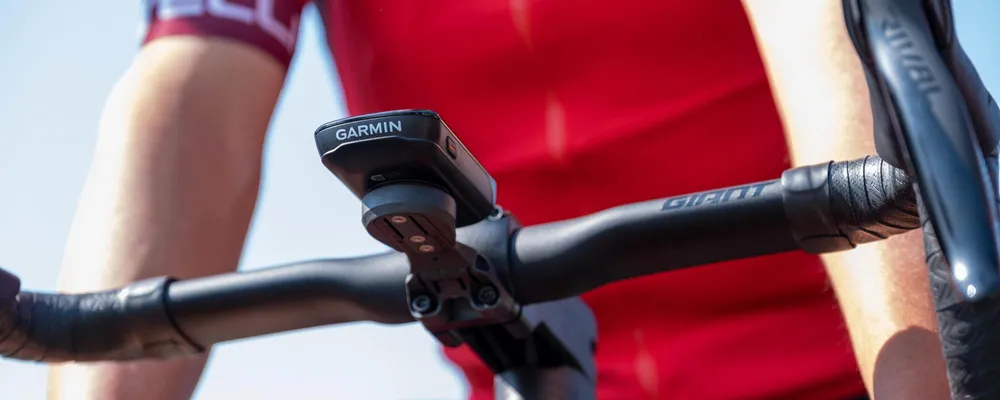 garmin cycle computer on a road bike