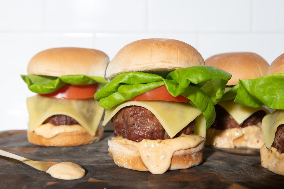 Grilled Burgers with Chile Crisp Special Sauce