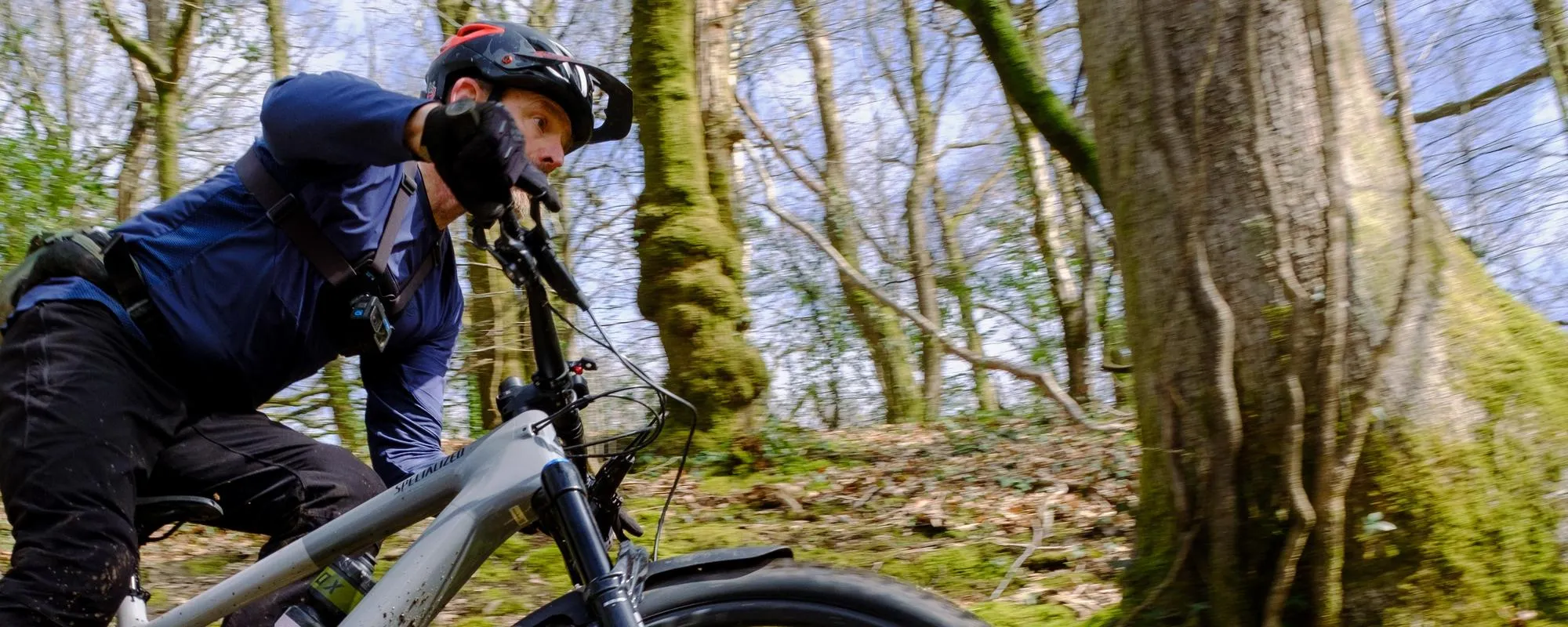 mountain biker wearing gopro action camera