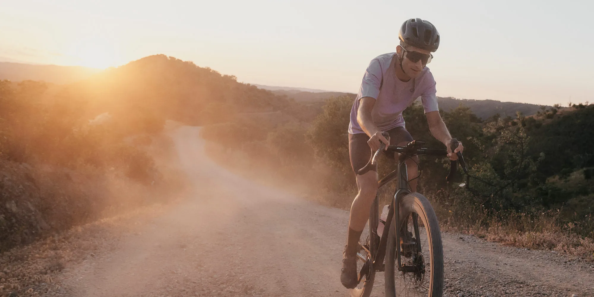 A cyclist using a bike with SRAM components