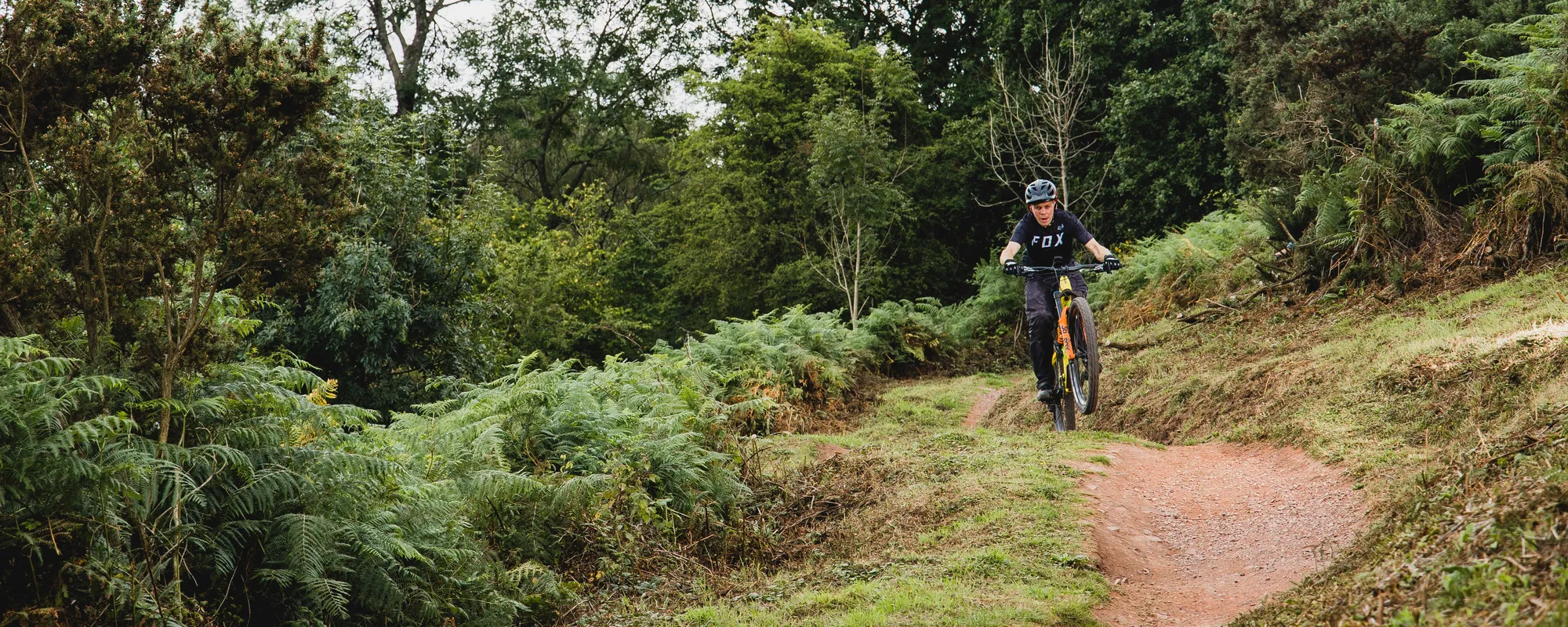 mountain bike on mountain bike trail 