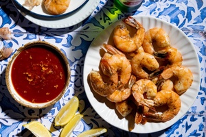Grilled Shrimp with Bloody Mary Cocktail Sauce