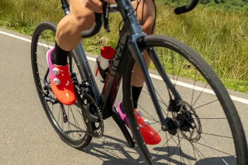 red specialized cycling shoes in the summer