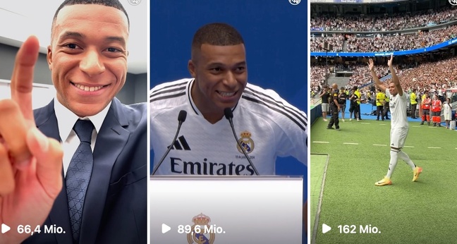 Kylian Mbappé ist nach Fußballstar Cristiano Ronaldo der reichweitenstärkste aktive europäische Profisportler. (Foto: Instagram-Profil Real Madrid)