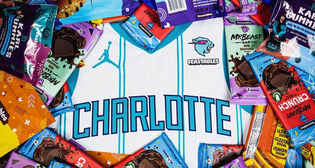 Feastables ist neuer Trikotsponsor der Charlotte Hornets aus der NBA.