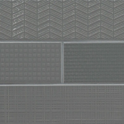 Urbano Graphite 3D Mix in Gray-Dark Ceramic Glossy Tile