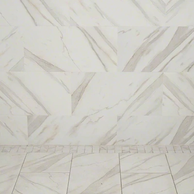 calacatta pietra porcelain whisper white arched herringbone 8mm a