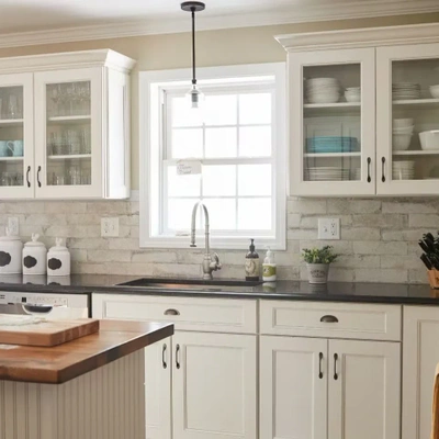 fusion blanc kitchen cabinets