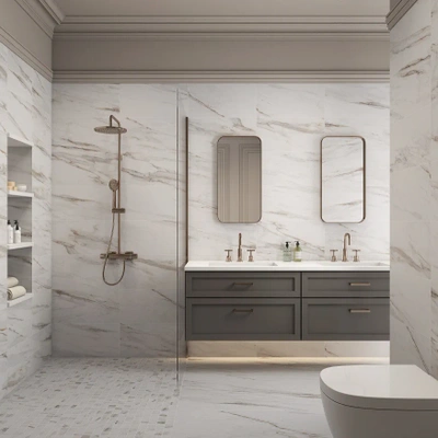 calacatta gold bathroom