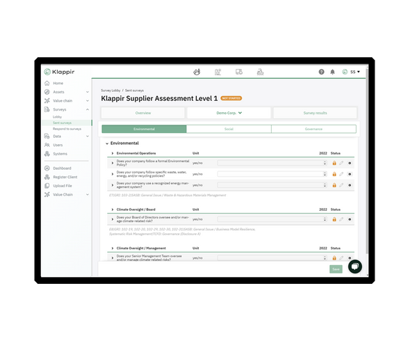 Supplier assessment