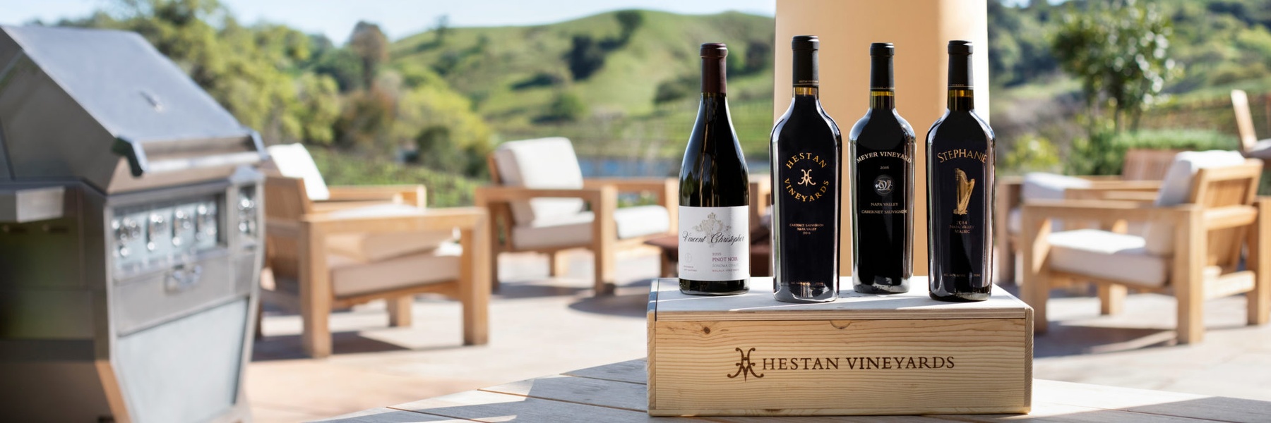 The Hestain line up on the estate patio.
