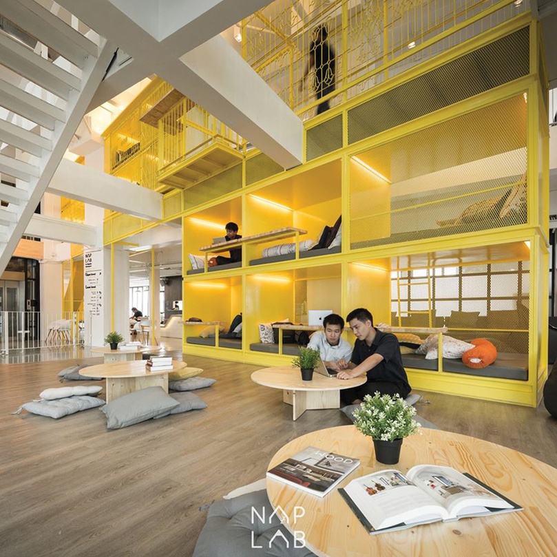 NapLab Co-Napping Workspace เป็นทั้งที่พักผ่อนให้คุณได้งีบหลับ นั่งทำงาน นั่งชิลล์ หรือติวการบ้าน