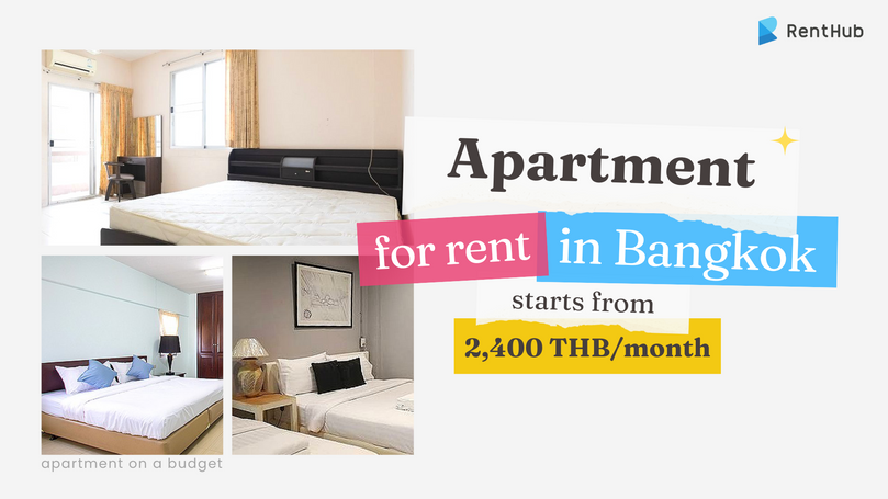 Apartment for rent in Bangkok rental price starts from 2,400 THB/month