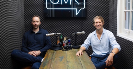 Philipp Westermeyer und Fabian Heilemann nach der Aufnahme des OMR Podcasts.