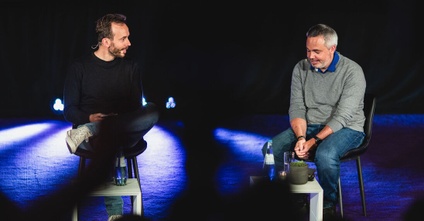 Philipp Westermeyer bei der OMR Podcast Live-Aufnahme mit Florian Heinemann, Foto: Ania Berak/Project A