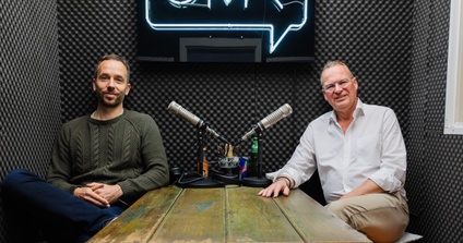 Philipp Westermeyer und Richard Enning nach der Aufnahme des OMR Podcasts