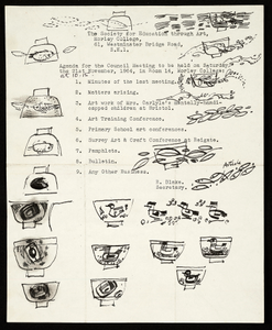 Photograph: Sketches on an agenda. From the Henry Hammond archive at the Crafts Study Centre, University for the Creative Arts