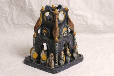 Photograph: Castle Hedingham tiered watch stand, 1903-5, Edward Bingham. Height: 26cm