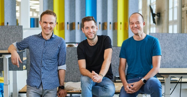 Frank Wolf, Martin Böhringer und Lutz Gerlach haben Staffbase 2014 in Chemnitz gegründet. Foto: Staffbase
