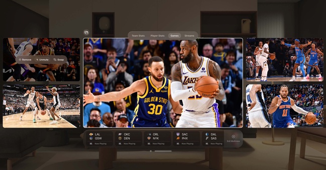 NBA via Apple Vision Pro