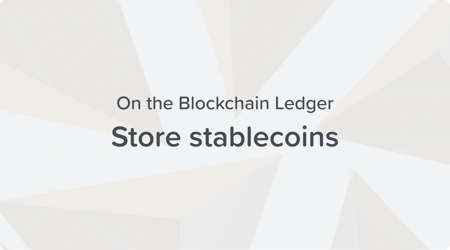 store stablecoins on the blockchain ledger