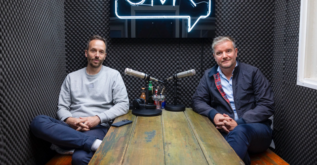 Philipp Westermeyer und Philipp Klöckner nach der Aufnahme des OMR Podcasts